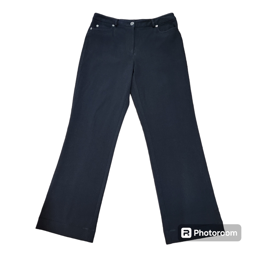 Rafaella Petites Womens Black Mid-Rise Straight Leg Jeggings Size 8P.